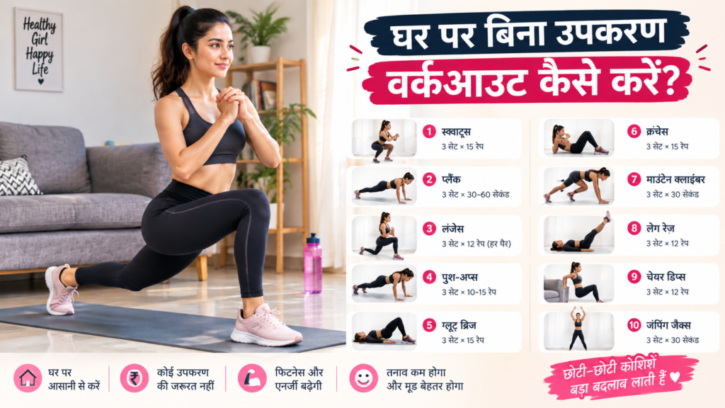 घर पर बिना उपकरण वर्कआउट
